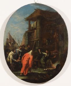 Pintura de Pietro Domenico Ollivero, Manio Annio Curio Dentato recebe os embaixadores dos Sâmnitas, cerca de 1740